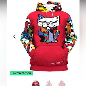NWT ‘FreshHoods ‘Blue Ear Cat’ Hoodie by Britto 3X